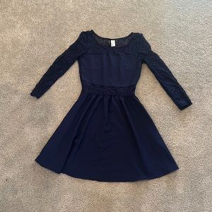 Blue Lace Mini Dress